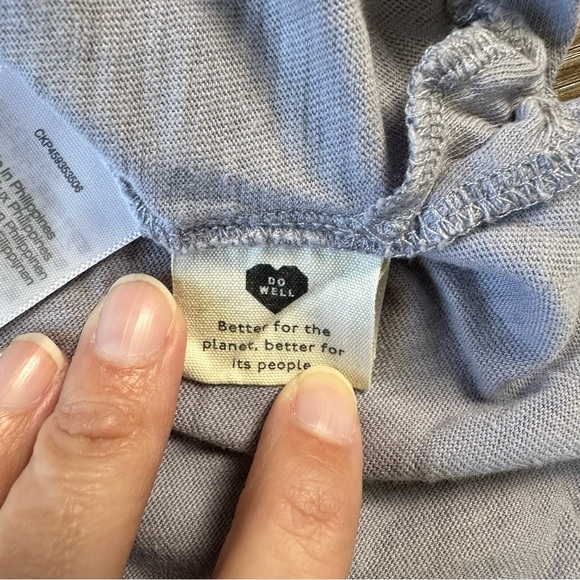 Madewell Relaxed Henley T-Shirt Short Sleeve Cotton V-Neck Casual Purple Medium - Picture 6 of 10